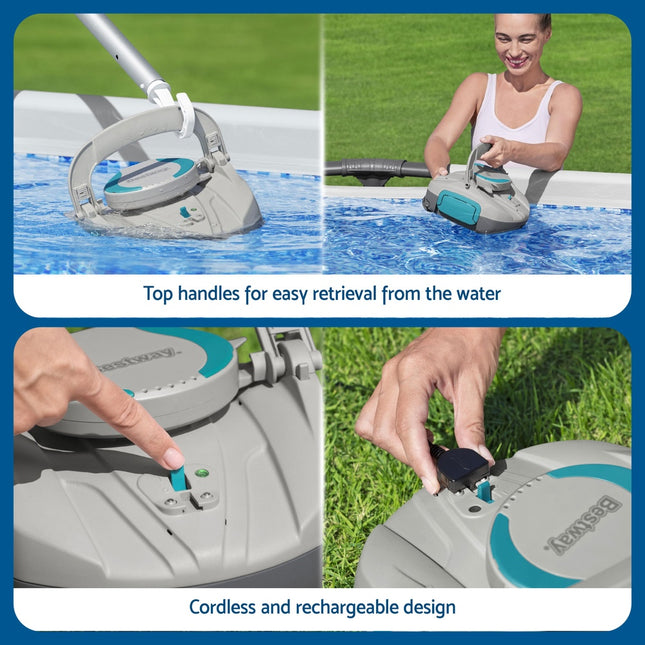 Bestway Robotic Pool Cleaner Cordless Automatic Robot Clean Swimming Pools Floor