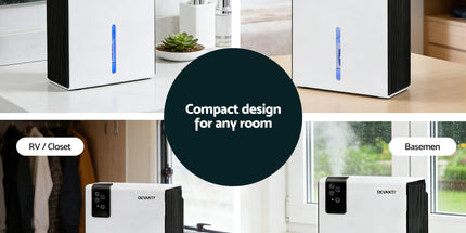 DEVANTI 2000ml Portable Dehumidifier Moisture Absorber Home Bedroom Quiet Remote