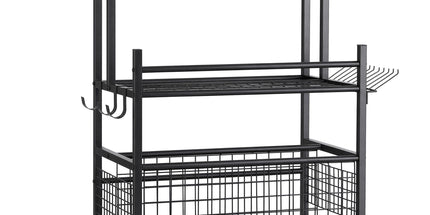 Gardeon Garden Tool Organizer Rack 16 Slots Rolling Garage Storage with Hooks