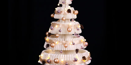 Jingle Jollys Paper Christmas Tree 114CM w/ Star Topper LEDs Xmas Decorations Kit Home Office White