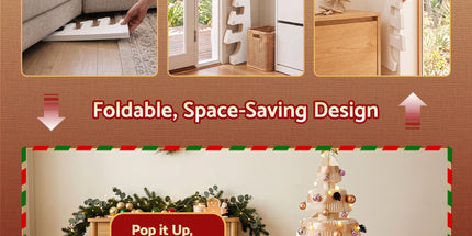 Jingle Jollys Paper Christmas Tree 114CM w/ Star Topper LEDs Xmas Decorations Kit Home Office White