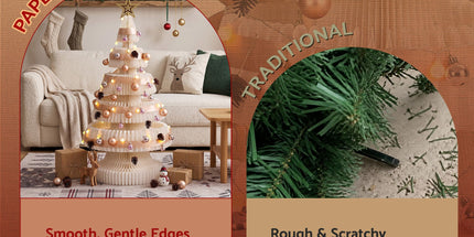 Jingle Jollys Paper Christmas Tree 114CM w/ Star Topper LEDs Xmas Decorations Kit Home Office White