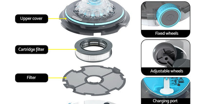 Aqua Buddy Robotic Pool Cleaner Automatic Vacuum Robot Swimming Cordless