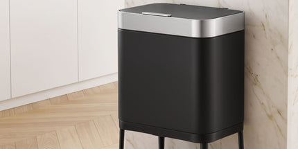 Cefito 40L Press Top Trash Can Kitchen Rubbish Bin Moblie Stainless Steel Black Tyack eCommerce Solutions