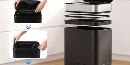 Cefito 40L Press Top Trash Can Kitchen Rubbish Bin Moblie Stainless Steel Black Tyack eCommerce Solutions
