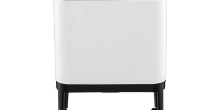 Cefito 40L Press Top Trash Can Kitchen Rubbish Bin Moblie Stainless Steel White Tyack eCommerce Solutions