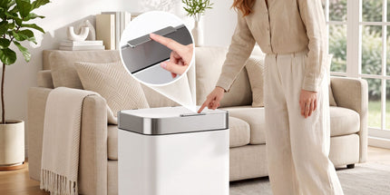 Cefito 40L Press Top Trash Can Kitchen Rubbish Bin Moblie Stainless Steel White Tyack eCommerce Solutions