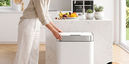 Cefito 40L Press Top Trash Can Kitchen Rubbish Bin Moblie Stainless Steel White Tyack eCommerce Solutions