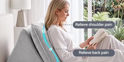 Giselle Bedding Back Pillow for Sitting in Bed, No-Collapse 25D High-Density Base, Ergonomic Lumbar Support Pillow for Gaming, Nursing & Floor Tatami, 90% Shredded Sponge Cushion with Washable Velvet Cover