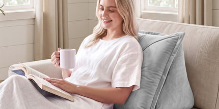 Giselle Bedding Back Pillow for Sitting in Bed, No-Collapse 25D High-Density Base, Ergonomic Lumbar Support Pillow for Gaming, Nursing & Floor Tatami, 90% Shredded Sponge Cushion with Washable Velvet Cover