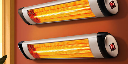 Devanti 2PCS Electric Radiant Strip Heater Indoor Outdoor Patio Remote Control 1500W