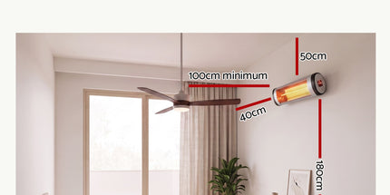 Devanti 2PCS Electric Radiant Strip Heater Indoor Outdoor Patio Remote Control 1500W