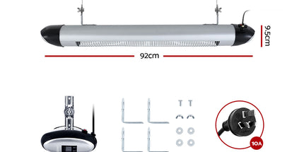 Devanti 2PCS Electric Radiant Strip Heater Outdoor Indoor Patio Infrared Heaters 2000W