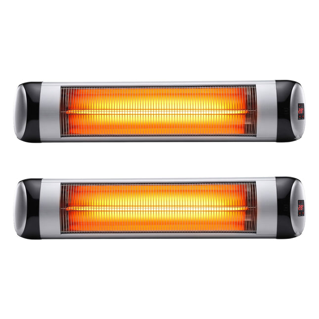 Devanti 2PCS Electric Radiant Strip Heater Outdoor Indoor Patio Infrared Heaters 2000W