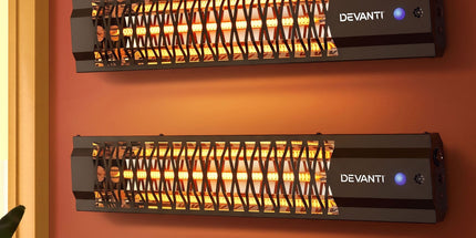 Devanti 2PCS Electric Strip Heater Radiant Infrared Heaters 2000W