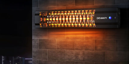 Devanti 2PCS Electric Strip Heater Radiant Infrared Heaters 2000W