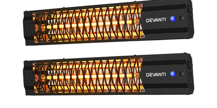 Devanti 2PCS Electric Strip Heater Radiant Infrared Heaters 2000W