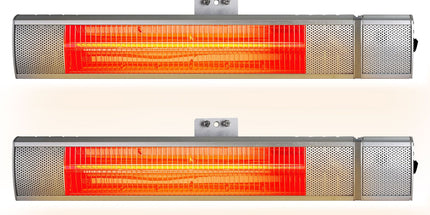Devanti 2PCS Electric Strip Heater Radiant Infrared Heaters Remote Control 2000W