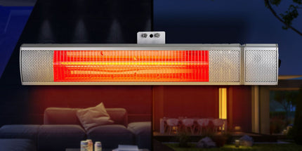 Devanti 2PCS Electric Strip Heater Radiant Infrared Heaters Remote Control 2000W