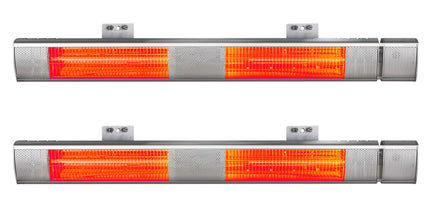 Devanti 2PCS Electric Strip Heater Radiant Infrared Heaters Remote Control 3000W