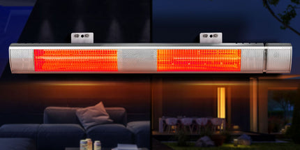 Devanti 2PCS Electric Strip Heater Radiant Infrared Heaters Remote Control 3000W