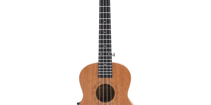 Alpha 26 Inch Solid Mahogany Tenor Ukulele Electric Acoustic EQ System Kit 18 Frets Natural