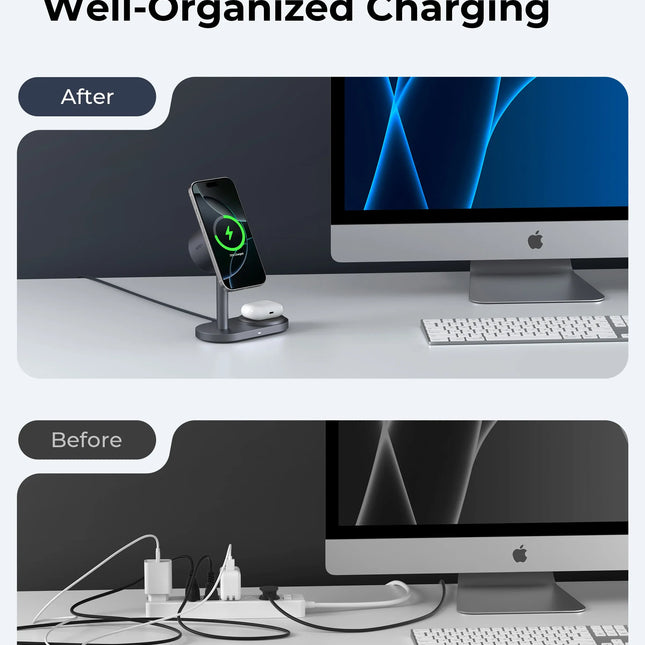 AUKEY LC-MC213 Qi2.2 MagFusion 2X 2-in-1 Magnetic Wireless Charger