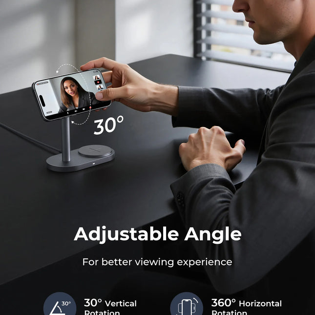 AUKEY LC-MC213 Qi2.2 MagFusion 2X 2-in-1 Magnetic Wireless Charger