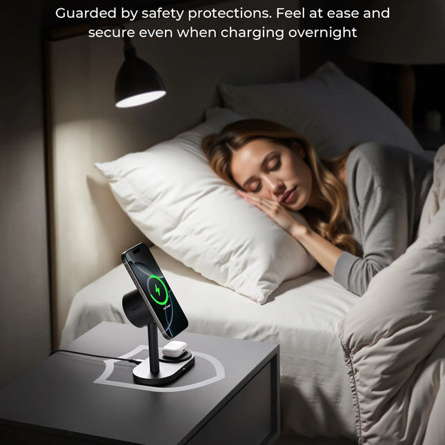 AUKEY LC-MC213 Qi2.2 MagFusion 2X 2-in-1 Magnetic Wireless Charger