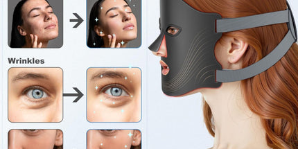 Red Light Therapy for Face, Red Light Therapy Mask, 7 Colors LED Facial Mask for Wrinkle Remove & Anti Aging, Skin Care Home Use, Black