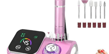 45000RPM Professional Corded Nail Drill E-File Kit for Salon Home LED Display; Low Noise; Ideal for Shaping, Removing & Polishing Acrylic & Gel; For Manicure Pedicure Nail Prep - Black - Size 5.5*3.54in Tyack eCommerce Solutions