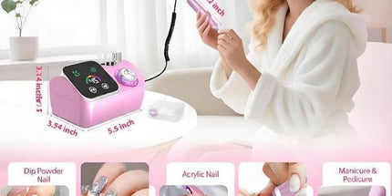 45000RPM Professional Corded Nail Drill E-File Kit for Salon Home LED Display; Low Noise; Ideal for Shaping, Removing & Polishing Acrylic & Gel; For Manicure Pedicure Nail Prep - Black - Size 5.5*3.54in Tyack eCommerce Solutions