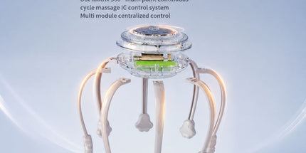 Smart Octopus Head Massager – 9 Modes, 360° Coverage, Wireless & Portable for Deep Relaxation - Black