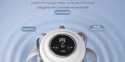 Smart Octopus Head Massager – 9 Modes, 360° Coverage, Wireless & Portable for Deep Relaxation - Black
