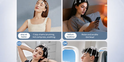 Smart Octopus Head Massager – 9 Modes, 360° Coverage, Wireless & Portable for Deep Relaxation - White