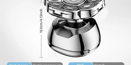 Head Shaver for Bald Men - 9D Waterproof Cordless Wet/Dry Skull & Bald Head Shaver with Rotary Blades - Grooming Kit with Electric Razor, Clippers, Nose/Ear Trimmer, Brush & Massager
