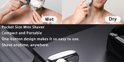 Mini Electric Shaver, 2025 New Pocket Size Electric Shavers for Men, Mini Portable Electrics Shaver, Rechargeable Easy One-Button, Powerful Waterproof Razor for Travel Office Business Trip