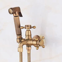 Antique Brass Faucet for Garden Hose, Fence, Bathroom & Outdoor Use – Durable and Stylish Faucet Accessory, Perfect for Home and Gardening - Bronze - Size All-in-One Spray Gun Kit Tyack eCommerce Solutions