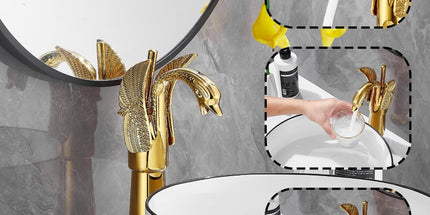 Swan-Shaped Single-Handle Single-Hole Vessel Faucet – Deck-Mounted Bathroom Sink Faucet, Tall Model, Elegant Vanity Faucet - Silver - Size 33cm Tyack eCommerce Solutions