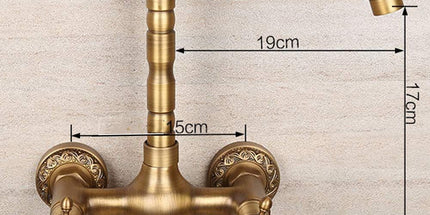Antique Bathtub Faucet – Dual-Handle Brass Wall-Mounted Tub Faucet with Hot & Cold Mixer, Tall Model, Elegant for Villa Bathroom - Bronze - Size Tall2 Tyack eCommerce Solutions