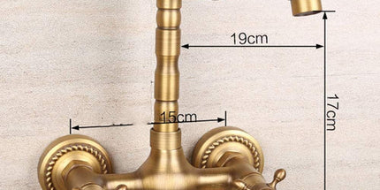 Antique Bathtub Faucet – Dual-Handle Brass Wall-Mounted Tub Faucet with Hot & Cold Mixer, Tall Model, Elegant for Villa Bathroom - Bronze - Size Tall3 Tyack eCommerce Solutions
