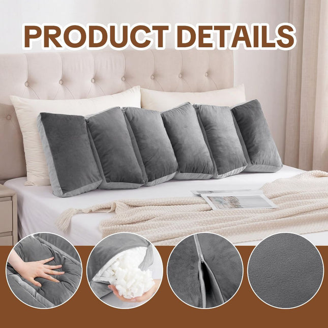 6-Segment Adjustable Weighted Body Pillow for Anxiety Adults, 10lbs | Modular Sensory Pillow with Velvet Cover, Customizable Support for Side Sleepers, Pressure Relief & Deeper Sleep, 47" x 15.7"