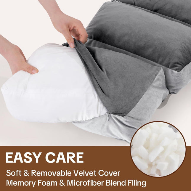 6-Segment Adjustable Weighted Body Pillow for Anxiety Adults, 10lbs | Modular Sensory Pillow with Velvet Cover, Customizable Support for Side Sleepers, Pressure Relief & Deeper Sleep, 47" x 15.7"