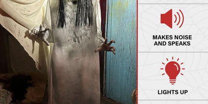 70.9in. Motion-Activated Animatronic Lurching Woman | 70.9In. Lurching Woman, Motion-Activated Lights and Sound, Indoor or Outdoor Creepy Decoration