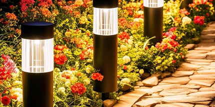 Solar Pathway Lights Outdoor, Stainless Steel Solar Garden Lights, Bright 35LM Warm White LED, Auto On/Off IP65 Waterproof Path Lights for Yard, Lawn, Walkway, Patio, Driveway - Black - Size 4 Pack
