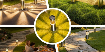 Solar Pathway Lights Outdoor, Stainless Steel Solar Garden Lights, Bright 35LM Warm White LED, Auto On/Off IP65 Waterproof Path Lights for Yard, Lawn, Walkway, Patio, Driveway - Silver - Size 4 Pack