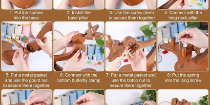 Embroidery Stand Beech Wood Violin Base Clamp Cross Stitch Holder Adjustable Height and Angle, Stable Violin-Shaped Base, Universal Clamp Fits Most Hoops, Premium Beech Wood Construction Tyack eCommerce Solutions