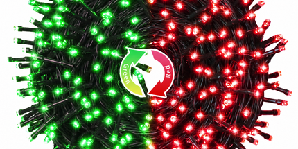 LED White Christmas Lights Outdoor, String Lights Plug in | Extendable, 8 Modes Christmas Tree Light, Timer, Durable, for Room Garden Patio Porch Wedding Christmas Halloween Decoration - Red & Green - Size 100m 1000-LED Light String with 3m Extension Cabl