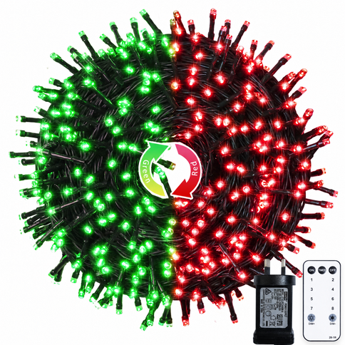 Red & Green Outdoor LED Christmas String Lights 100m