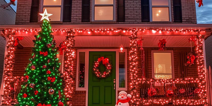 LED White Christmas Lights Outdoor, String Lights Plug in | Extendable, 8 Modes Christmas Tree Light, Timer, Durable, for Room Garden Patio Porch Wedding Christmas Halloween Decoration - Red & Green - Size 100m 1000-LED Light String with 3m Extension Cabl